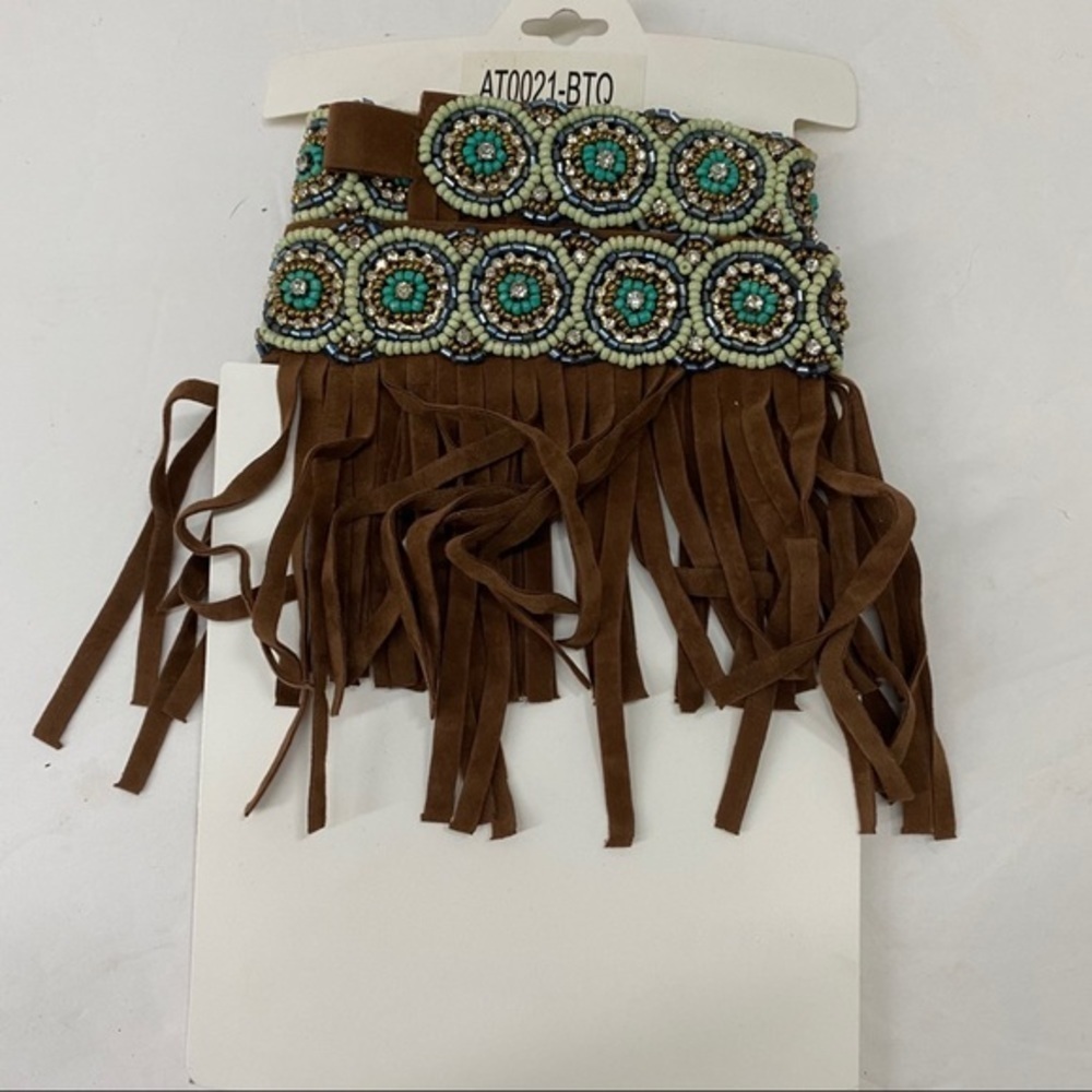 NEW Brown Fringe Ankle Accessory Beaded